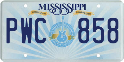 MS license plate PWC858