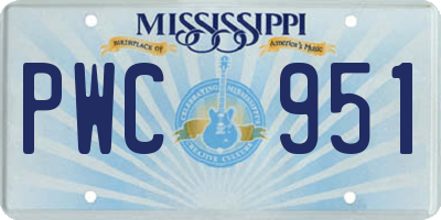 MS license plate PWC951