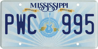 MS license plate PWC995