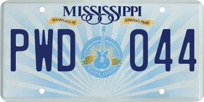 MS license plate PWD044