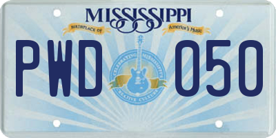 MS license plate PWD050
