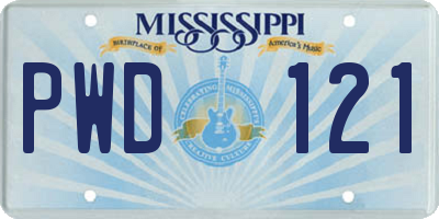 MS license plate PWD121