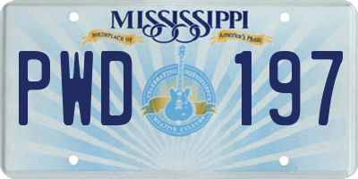 MS license plate PWD197