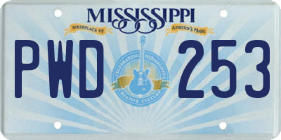 MS license plate PWD253