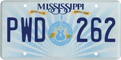 MS license plate PWD262