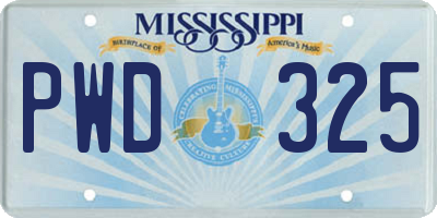 MS license plate PWD325