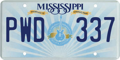 MS license plate PWD337