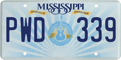 MS license plate PWD339