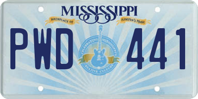 MS license plate PWD441