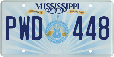 MS license plate PWD448