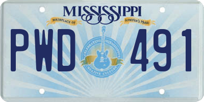MS license plate PWD491