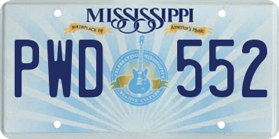 MS license plate PWD552