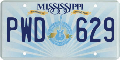 MS license plate PWD629