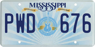 MS license plate PWD676