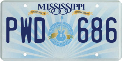 MS license plate PWD686