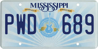 MS license plate PWD689