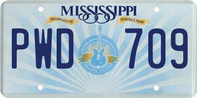 MS license plate PWD709