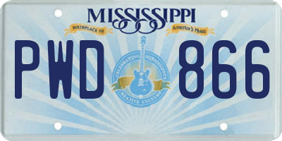 MS license plate PWD866