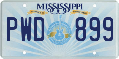 MS license plate PWD899