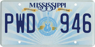 MS license plate PWD946