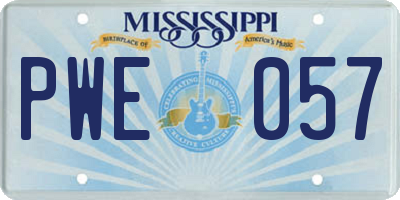 MS license plate PWE057
