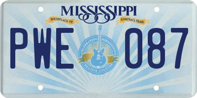 MS license plate PWE087