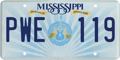 MS license plate PWE119