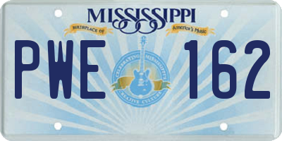 MS license plate PWE162