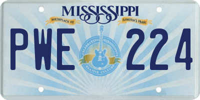 MS license plate PWE224