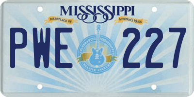 MS license plate PWE227