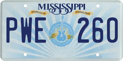 MS license plate PWE260