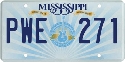 MS license plate PWE271