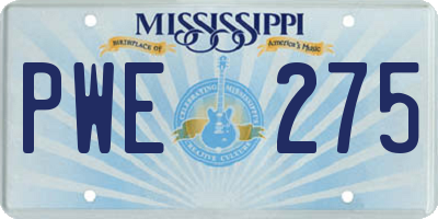 MS license plate PWE275