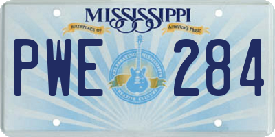 MS license plate PWE284