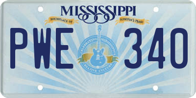 MS license plate PWE340