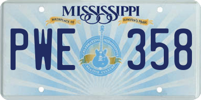 MS license plate PWE358
