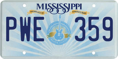 MS license plate PWE359