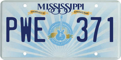MS license plate PWE371