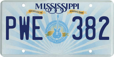 MS license plate PWE382
