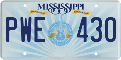 MS license plate PWE430