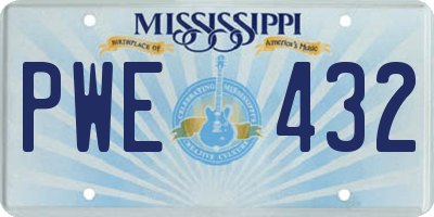 MS license plate PWE432