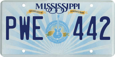 MS license plate PWE442