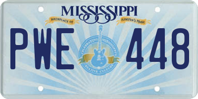 MS license plate PWE448