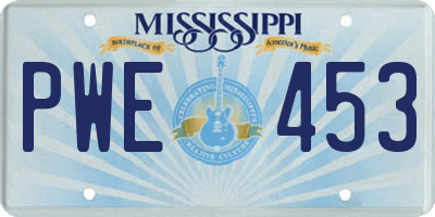 MS license plate PWE453