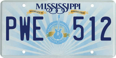 MS license plate PWE512