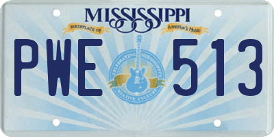 MS license plate PWE513