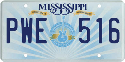 MS license plate PWE516