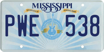 MS license plate PWE538