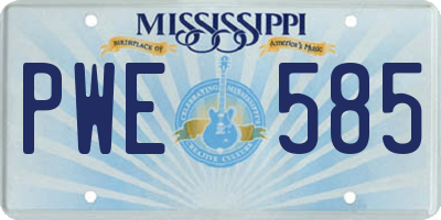 MS license plate PWE585