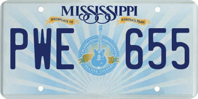 MS license plate PWE655